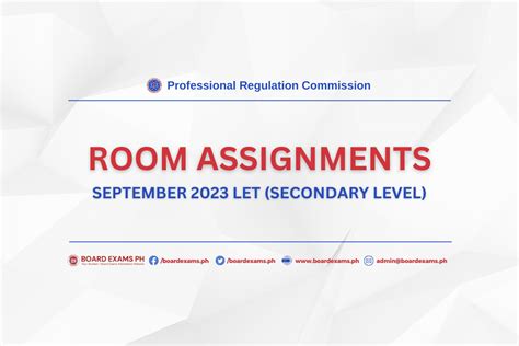 lea 2023 room assignment|ROOM ASSIGNMENTS: September 2023 Licensure Examination for Tea.